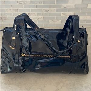 Sigrid Olsen Black Patent Leather Satchel Handbag